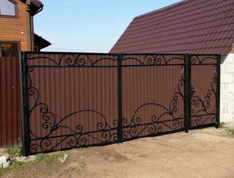 Ворота с калиткой г.Пермь, деревня Дикая гарь.